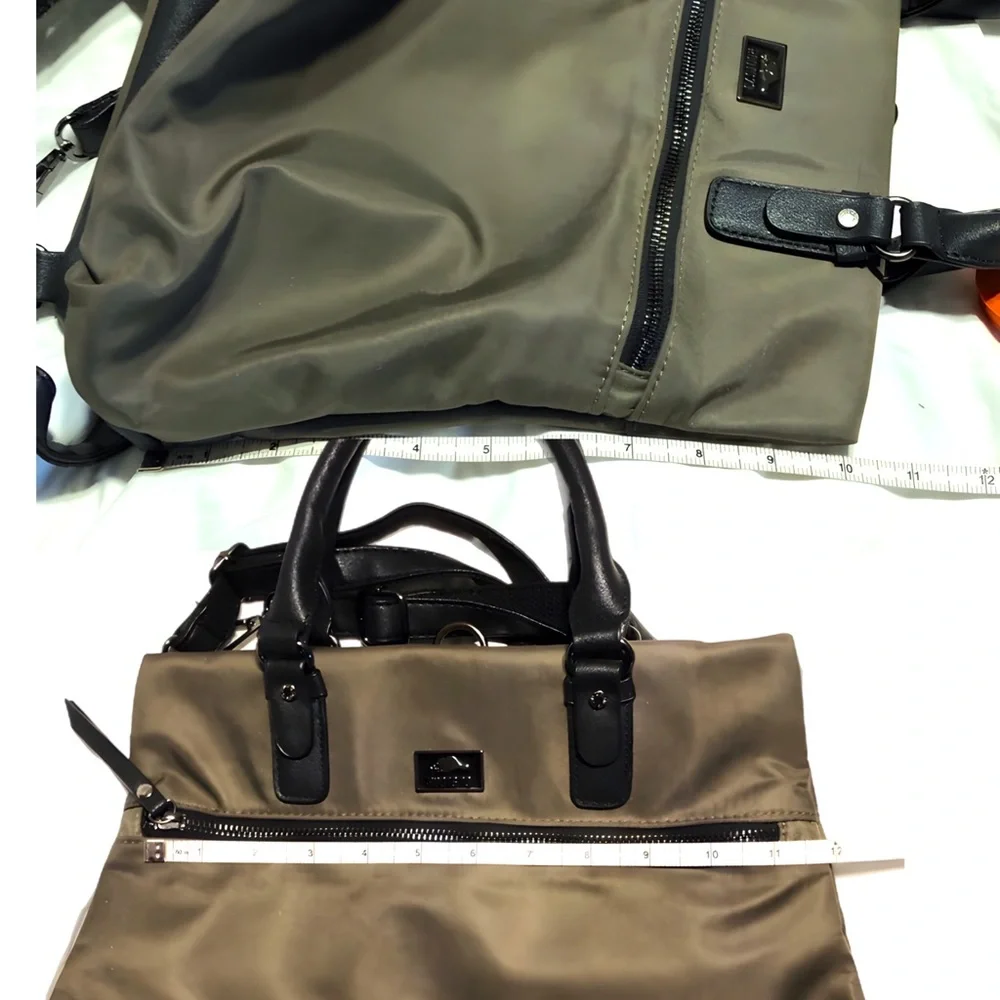 RARE: Roots 73 Olive green & black convertible tote to backpack